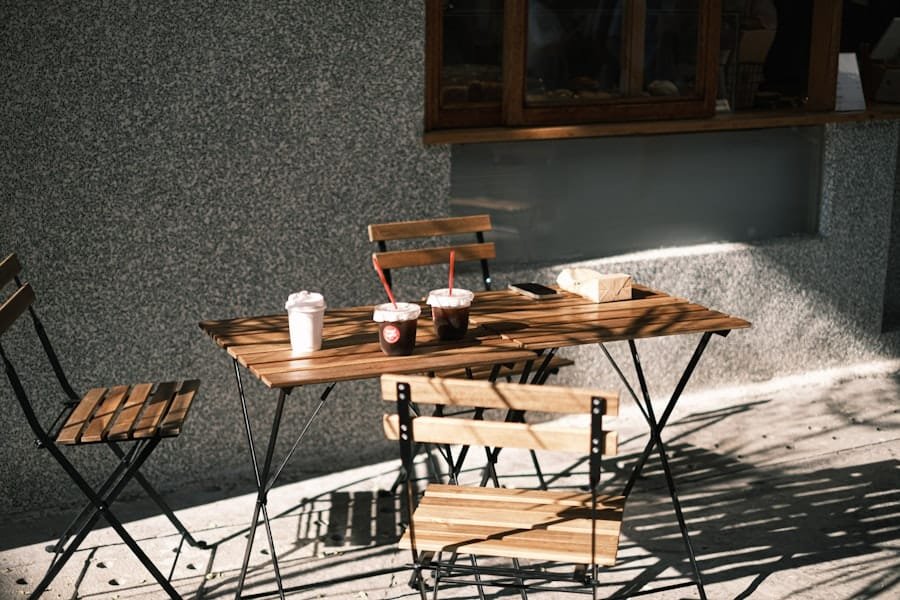 outdoor bar table and stool set